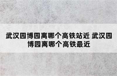 武汉园博园离哪个高铁站近 武汉园博园离哪个高铁最近